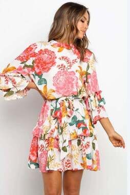 Petal & Pup Peta Floral Tiered Mini Dress